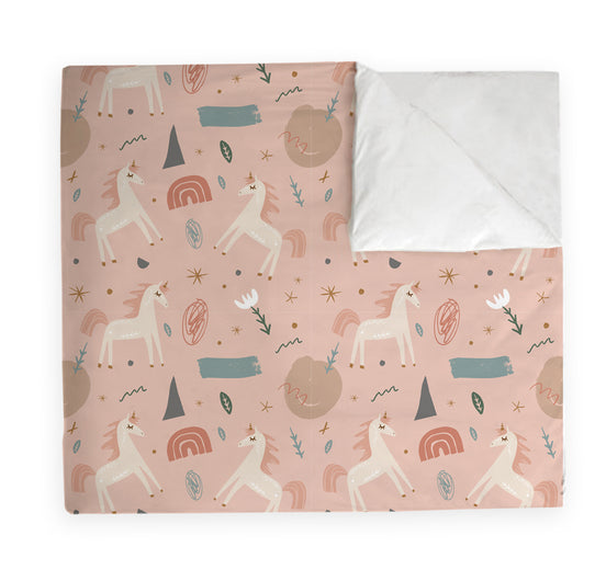Manta Acolchada (Piecera) Pink Unicorn 210 x 140 cm