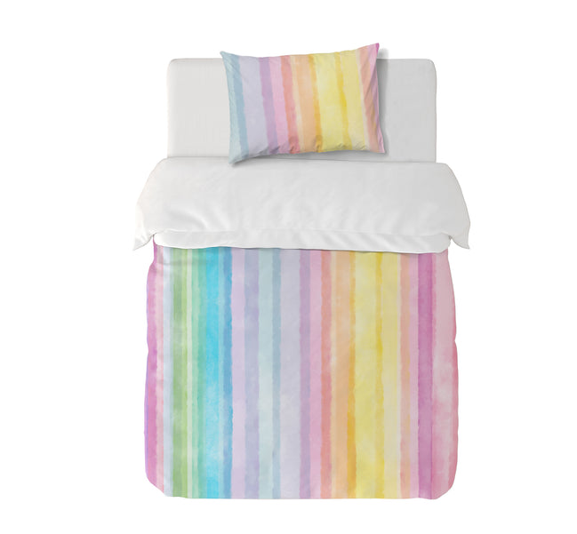 Funda Plumón Stripe Rainbow Cuna 145 x 105 cm