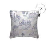 Textiles, Tela, Cojín, Funda Plumón, Piecera, Ropa Cama, Textil, cubre plumón, Genero, Cojines, Manta, Chal, Cubre Cama, Diseño Toile de Jouy Blue