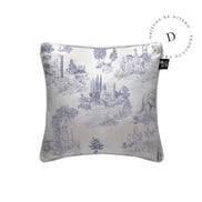 Textiles, Tela, Cojín, Funda Plumón, Piecera, Ropa Cama, Textil, cubre plumón, Genero, Cojines, Manta, Chal, Cubre Cama, Diseño Toile de Jouy Blue