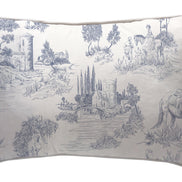 Textiles, Tela, Cojín, Funda Plumón, Piecera, Ropa Cama, Textil, cubre plumón, Genero, Cojines, Manta, Chal, Cubre Cama, Diseño Toile de Jouy Blue
