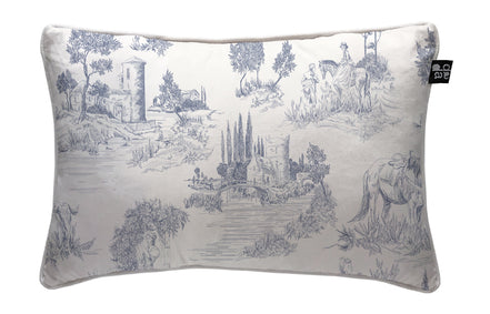 Textiles, Tela, Cojín, Funda Plumón, Piecera, Ropa Cama, Textil, cubre plumón, Genero, Cojines, Manta, Chal, Cubre Cama, Diseño Toile de Jouy Blue