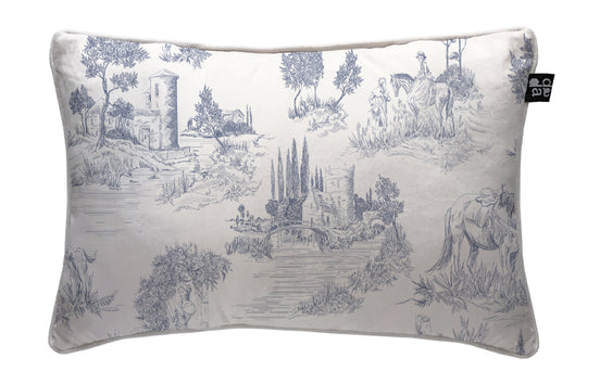 Cojín Toile De Jouy Blue 60 x 40 cm