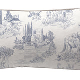 Textiles, Tela, Cojín, Funda Plumón, Piecera, Ropa Cama, Textil, cubre plumón, Genero, Cojines, Manta, Chal, Cubre Cama, Diseño Toile de Jouy Blue