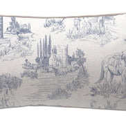 Textiles, Tela, Cojín, Funda Plumón, Piecera, Ropa Cama, Textil, cubre plumón, Genero, Cojines, Manta, Chal, Cubre Cama, Diseño Toile de Jouy Blue