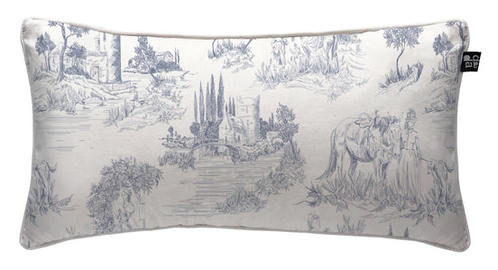 Cojín Toile De Jouy Blue 70 x 35 cm