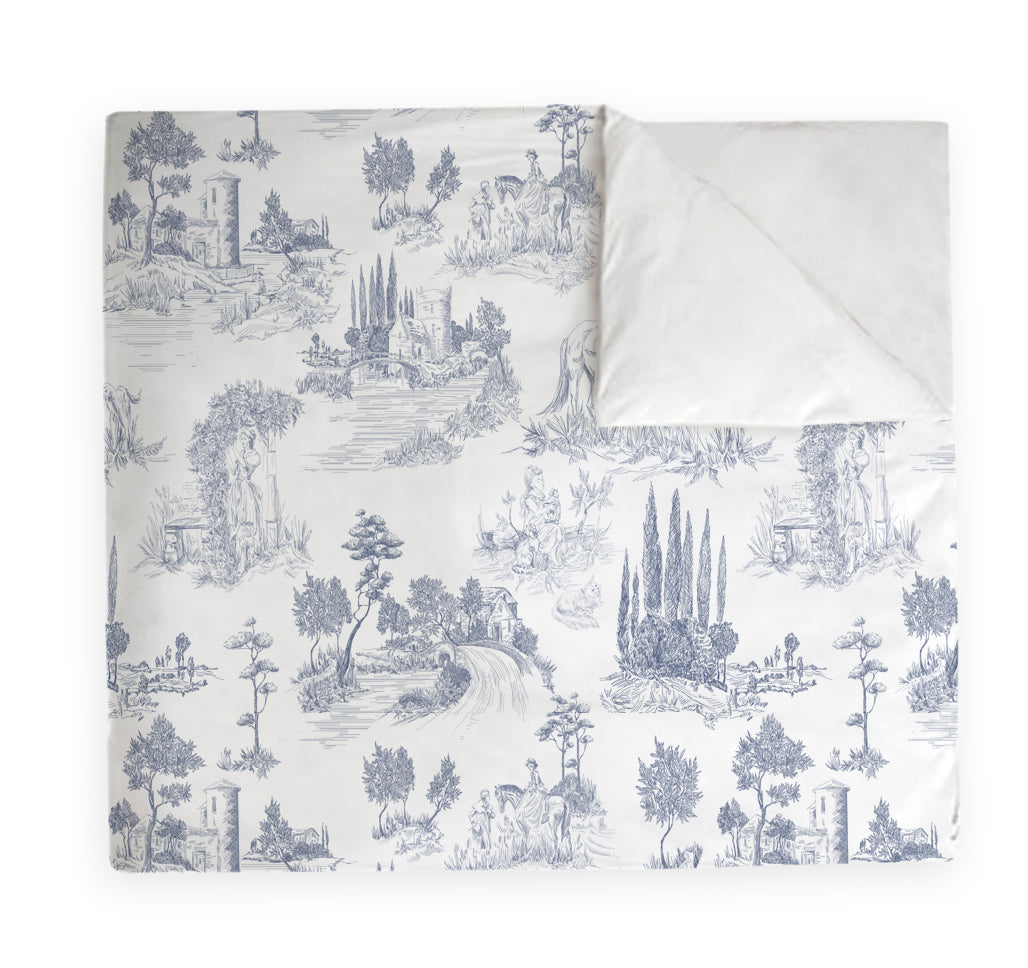 Manta Acolchada Toile De Jouy Blue 210 x 140 cm