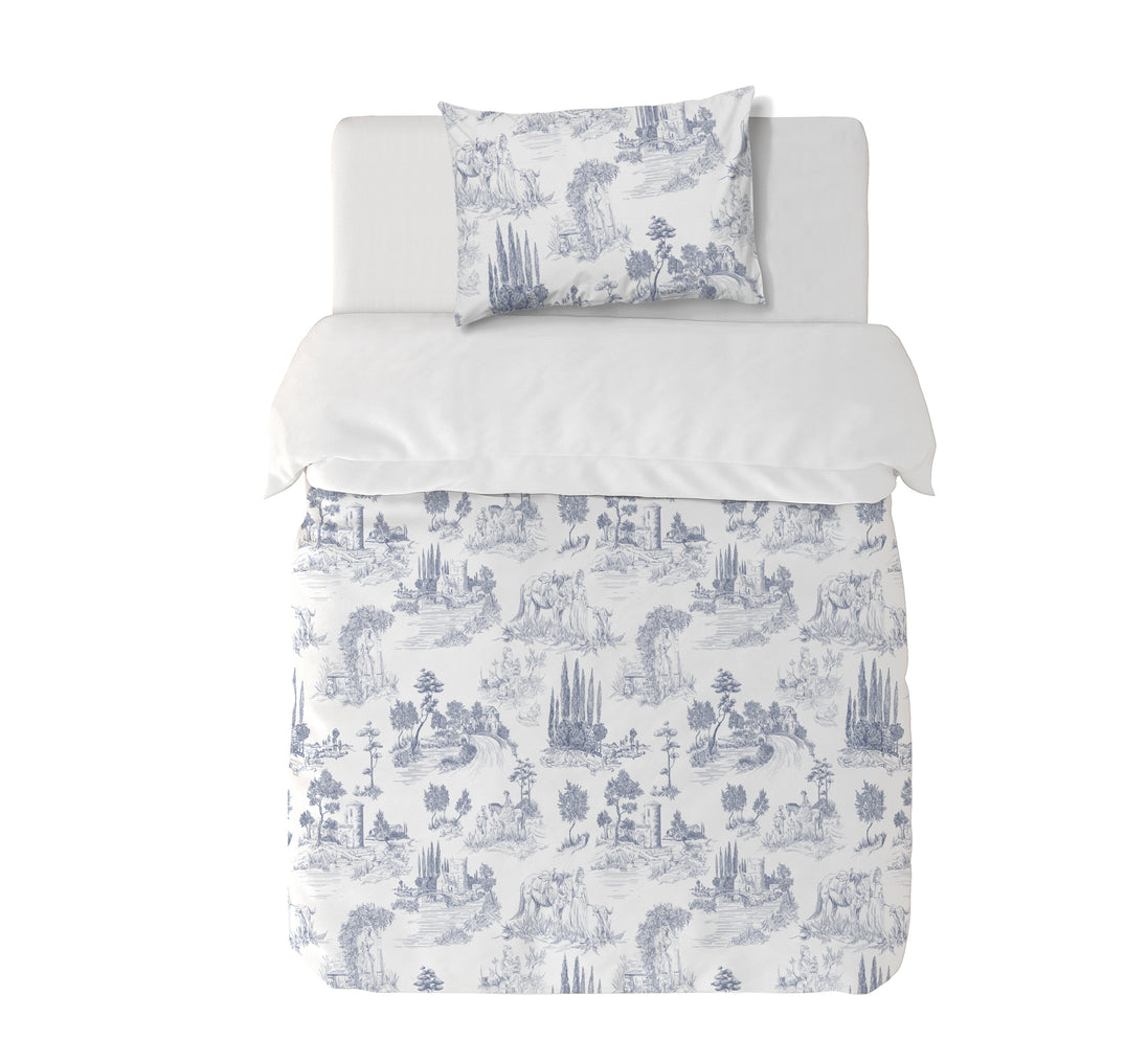 Funda Plumón Toile De Jouy Blue Cuna