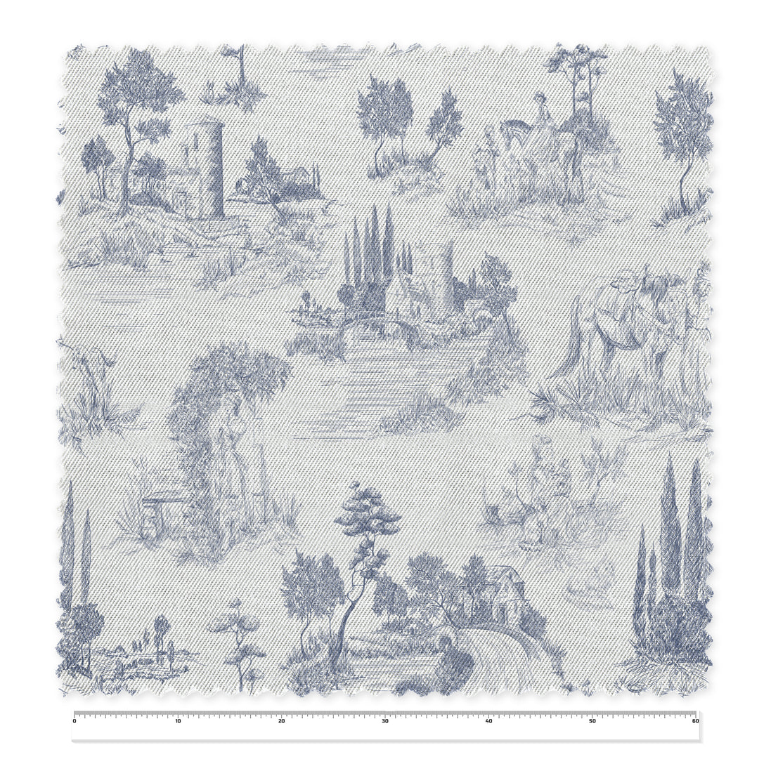 Cojín Toile De Jouy Blue 120 x 35 cm