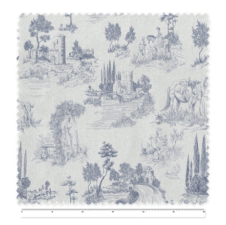 Textiles, Tela, Cojín, Funda Plumón, Piecera, Ropa Cama, Textil, cubre plumón, Genero, Cojines, Manta, Chal, Cubre Cama, Diseño Toile de Jouy Blue
