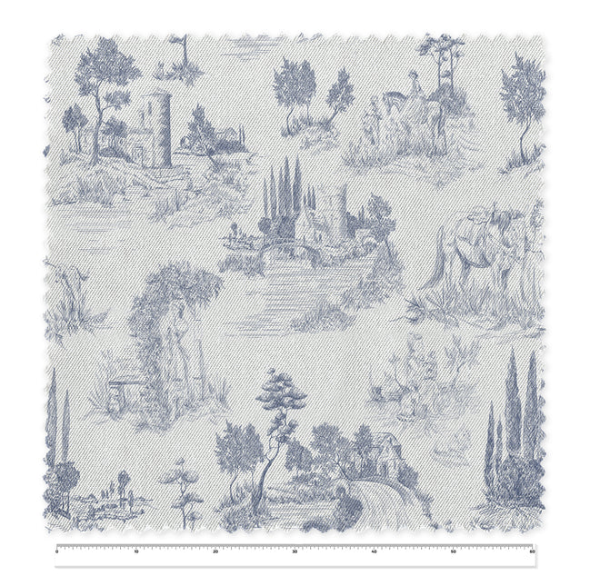 Textiles, Tela, Cojín, Funda Plumón, Piecera, Ropa Cama, Textil, cubre plumón, Genero, Cojines, Manta, Chal, Cubre Cama, Diseño Toile de Jouy Blue