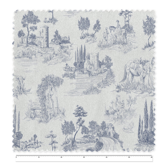 Textiles, Tela, Cojín, Funda Plumón, Piecera, Ropa Cama, Textil, cubre plumón, Genero, Cojines, Manta, Chal, Cubre Cama, Diseño Toile de Jouy Blue