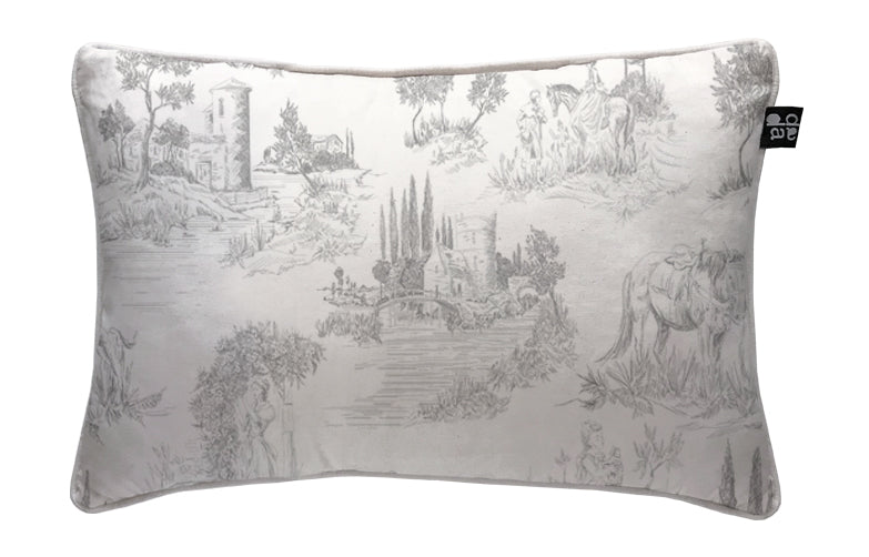 Cojín Toile De Jouy Grey 60 x 40 cm