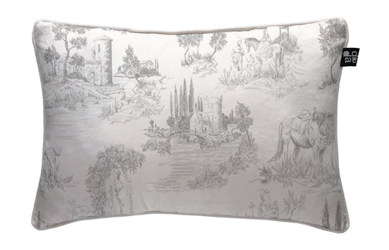 Cojín Toile De Jouy Grey 60 x 40 cm
