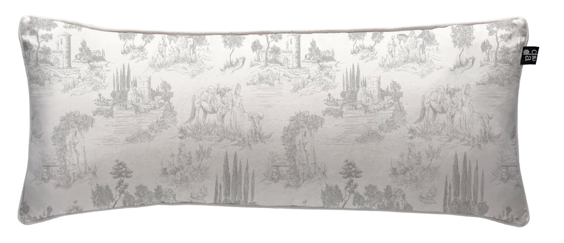 Cojín Toile De Jouy Grey 90 x 35 cm