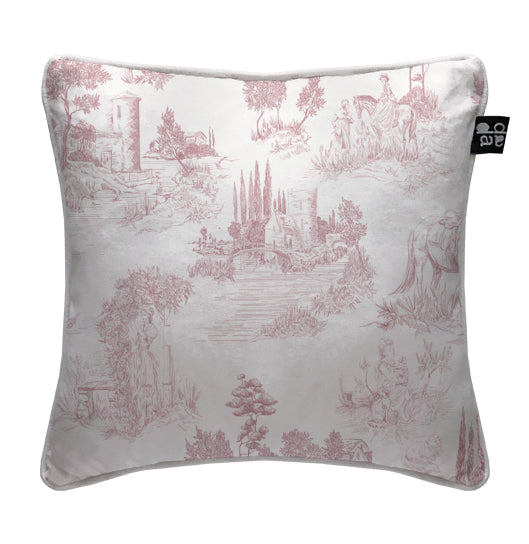 Cojín Toile De Jouy Pink 45 x 45 cm