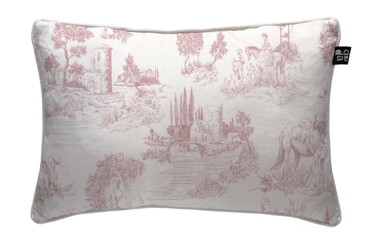 Cojín Toile De Jouy Pink 60 x 40 cm