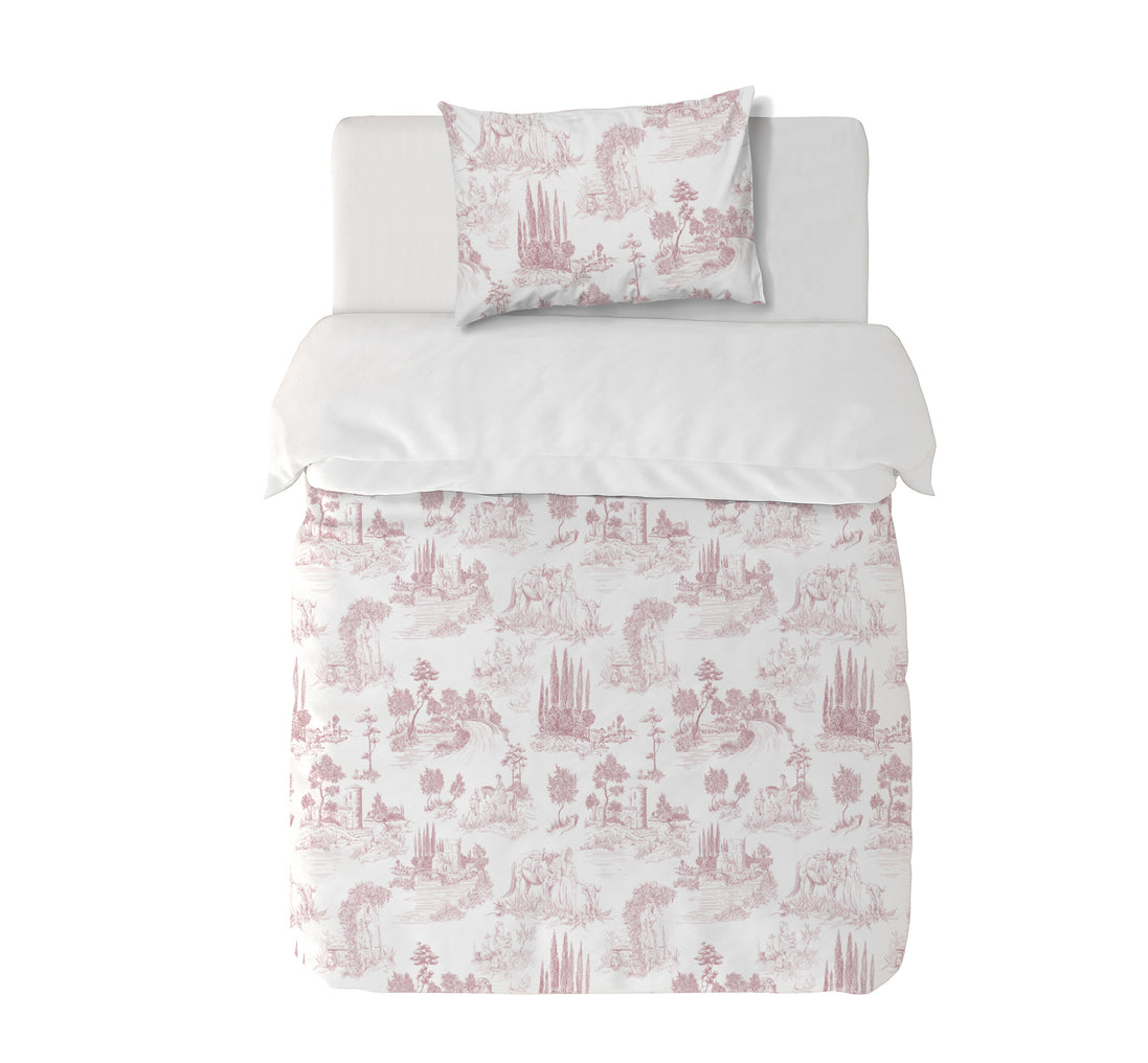 Funda Plumón Toile De Jouy Pink Cuna