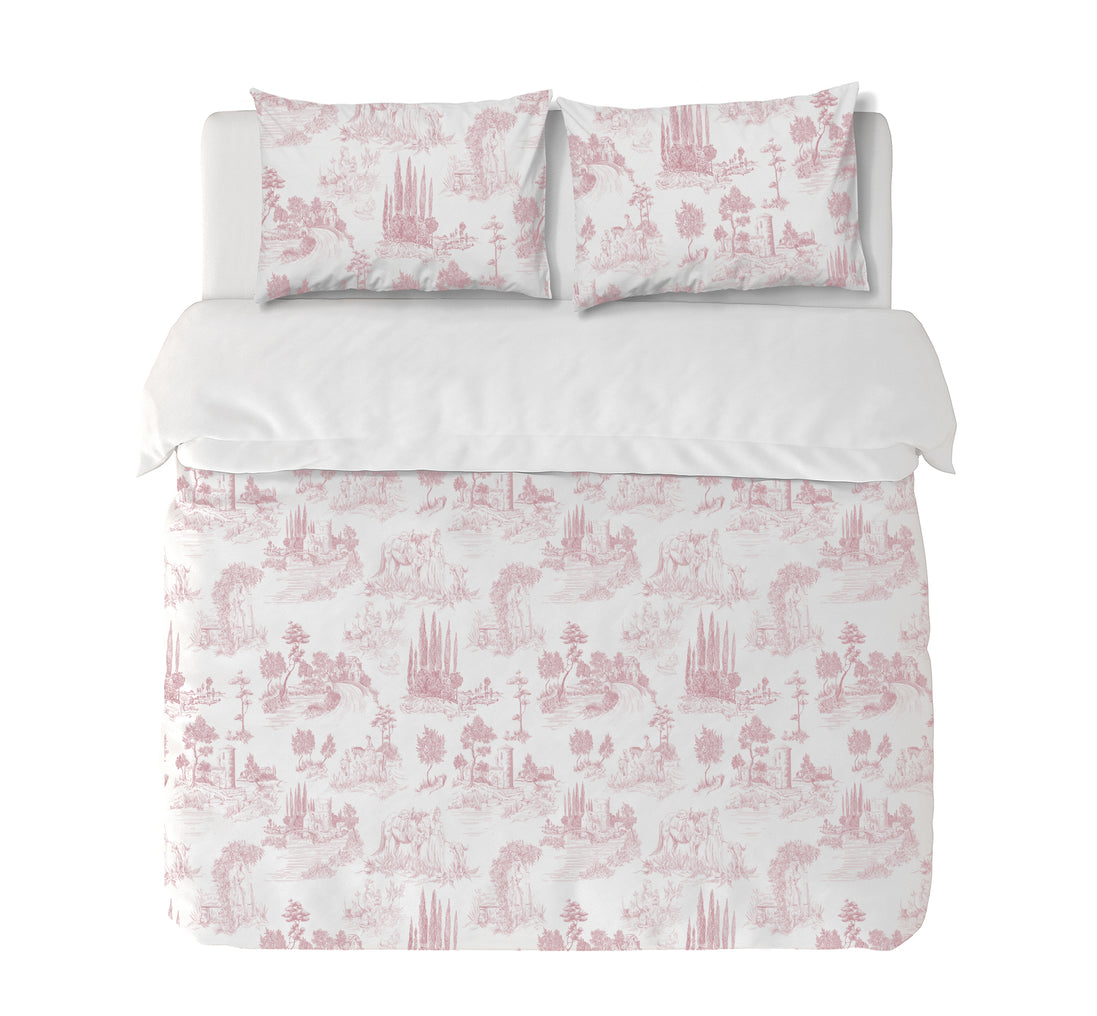 Funda Plumón Toile De Jouy Pink Super King