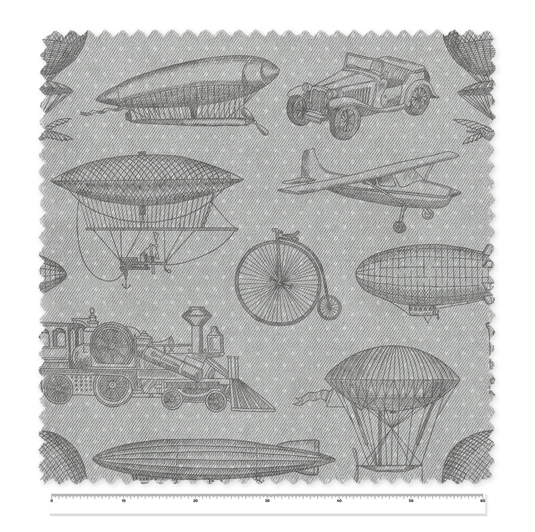 Tela Vintage Machine x Metro (1,40 mts ancho)