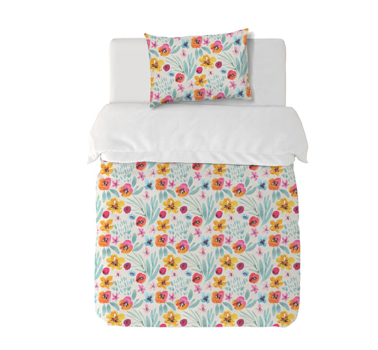 Funda Plumón Water Flowers Cuna 145 x 105 cm