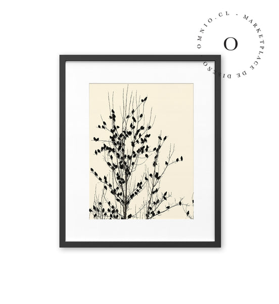 Black Birds On Tree Cuadro