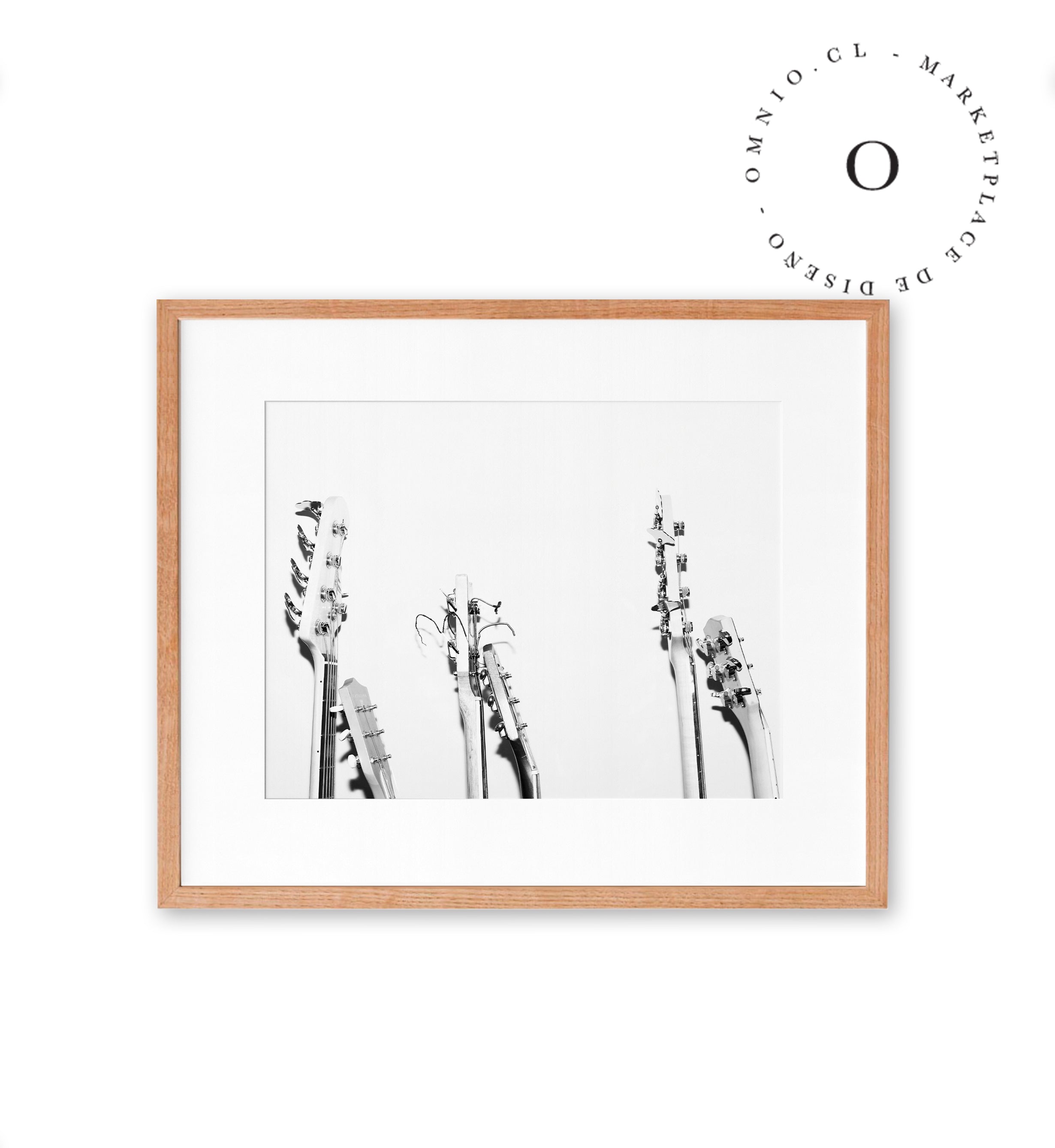 Black and White Guitars Cuadro