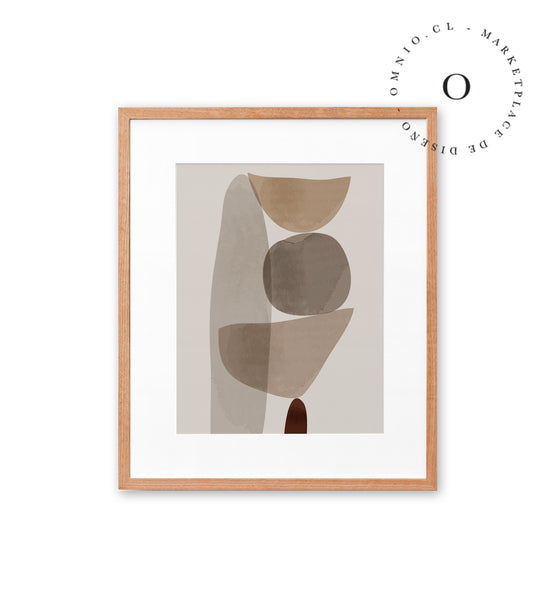 Brown Abstract Shapes I Cuadro