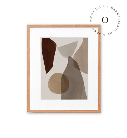 Brown Abstract Shapes III Cuadro