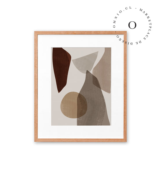 Brown Abstract Shapes III Cuadro