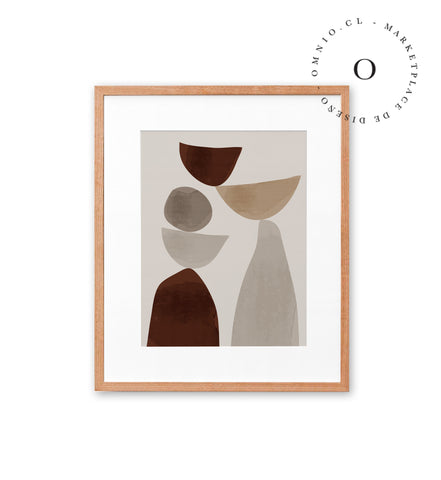 Brown Abstract Shapes IV Cuadro
