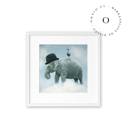 Elefante y Gaviota Cuadro