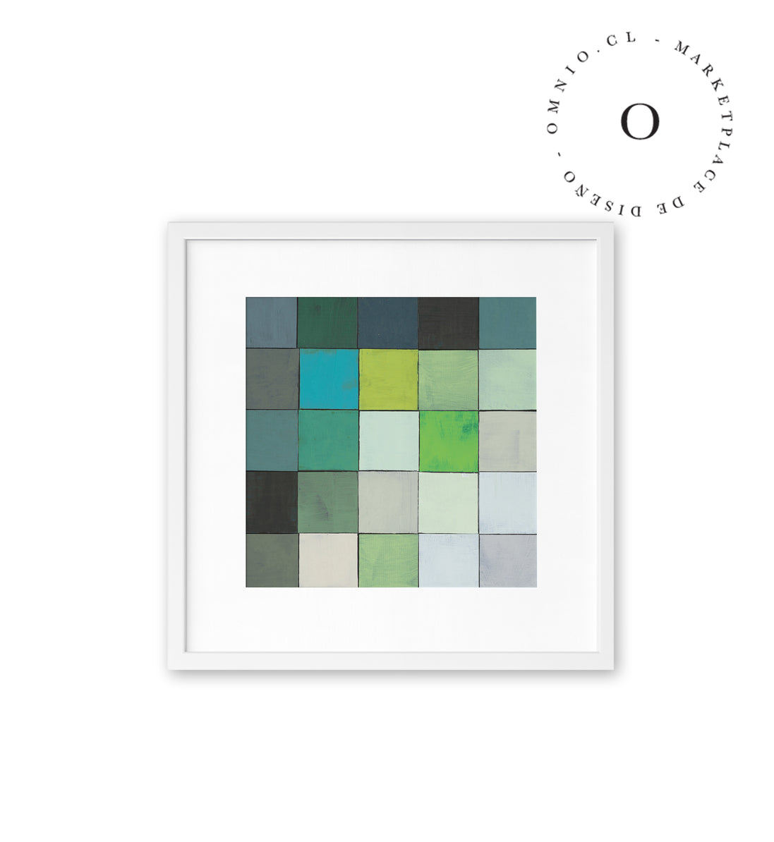 Green Squares Cuadro