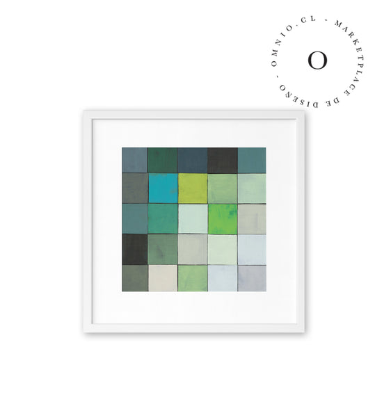 Green Squares Cuadro
