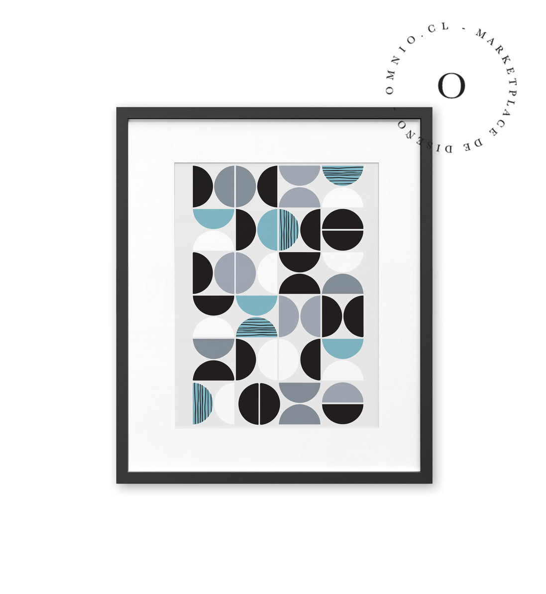 Neo Circles Blue Cuadro