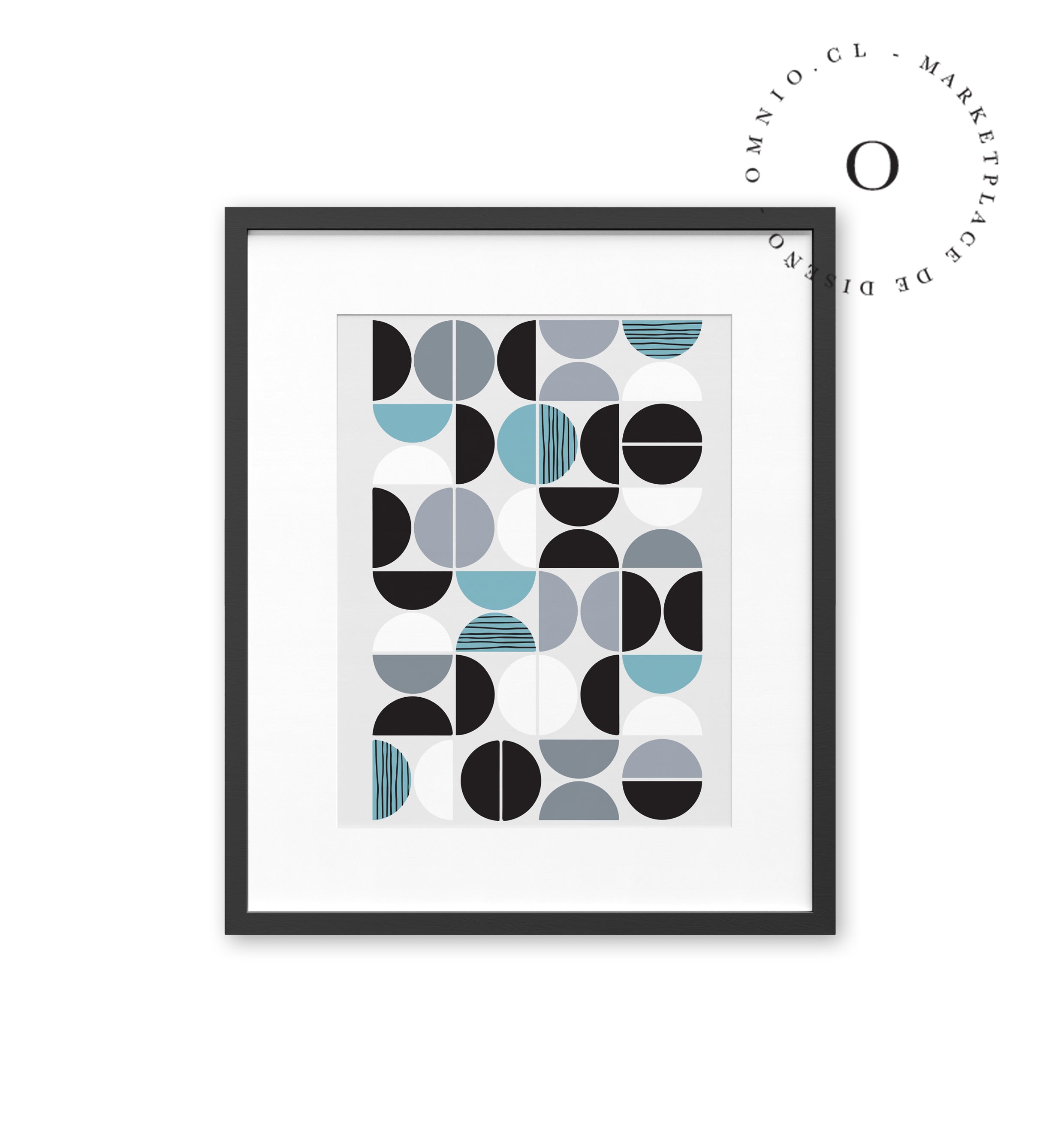 Neo Circles Blue Cuadro