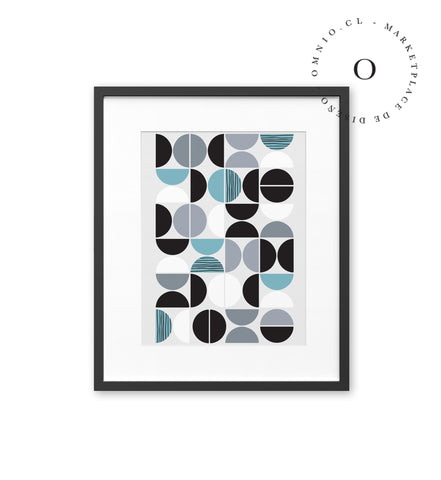 Neo Circles Blue Cuadro