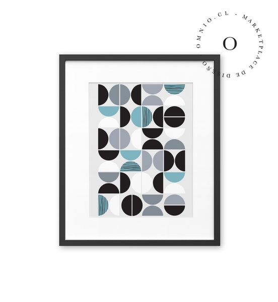 Neo Circles Blue Cuadro