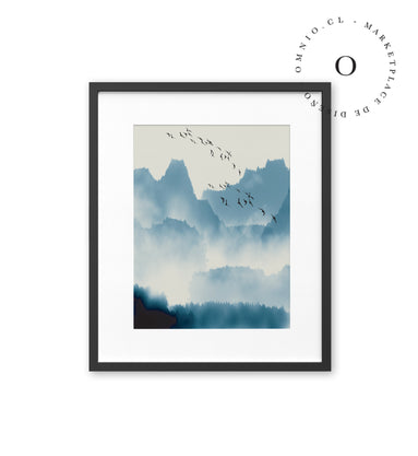 Zen Blue Mountain Cuadro