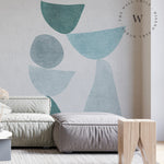 Papel Mural, Papel Pintado, Wallpaper, Mural, Empavonados, Vinilico Autoadhesivo para muros de la marca The Wall, diseño de tendencia Abstractum Blue