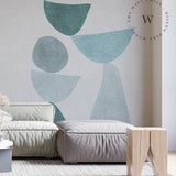 Papel Mural, Papel Pintado, Wallpaper, Mural, Empavonados, Vinilico Autoadhesivo para muros de la marca The Wall, diseño de tendencia Abstractum Blue