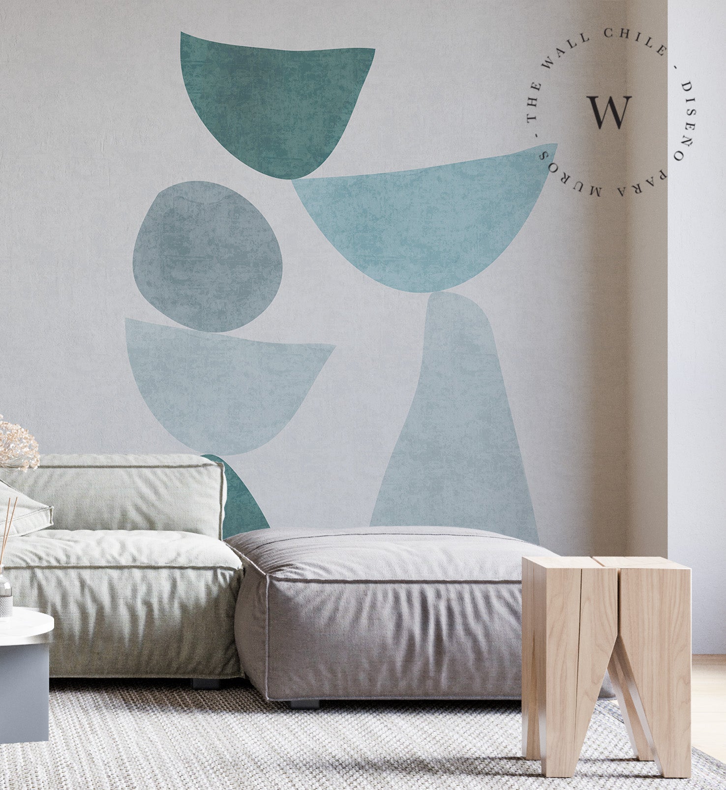 Papel Mural, Papel Pintado, Wallpaper, Mural, Empavonados, Vinilico Autoadhesivo para muros de la marca The Wall, diseño de tendencia Abstractum Blue