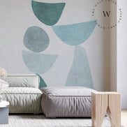 Papel Mural, Papel Pintado, Wallpaper, Mural, Empavonados, Vinilico Autoadhesivo para muros de la marca The Wall, diseño de tendencia Abstractum Blue