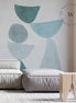 Papel Mural, Papel Pintado, Wallpaper, Mural, Empavonados, Vinilico Autoadhesivo para muros de la marca The Wall, diseño de tendencia Abstractum Blue