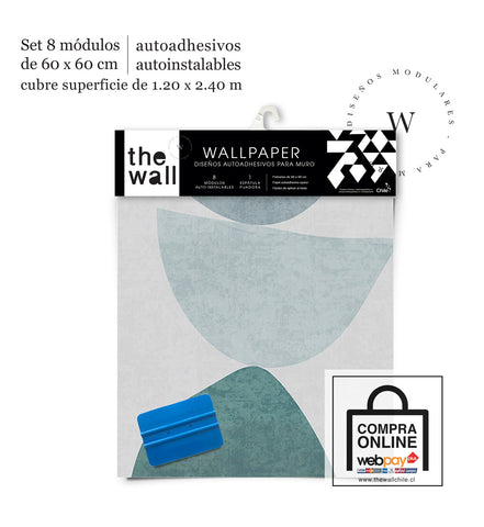 Papel Mural, Papel Pintado, Wallpaper, Mural, Empavonados, Vinilico Autoadhesivo para muros de la marca The Wall, diseño de tendencia Abstractum Blue