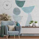 Papel Mural, Papel Pintado, Wallpaper, Mural, Empavonados, Vinilico Autoadhesivo para muros de la marca The Wall, diseño de tendencia Abstractum Blue