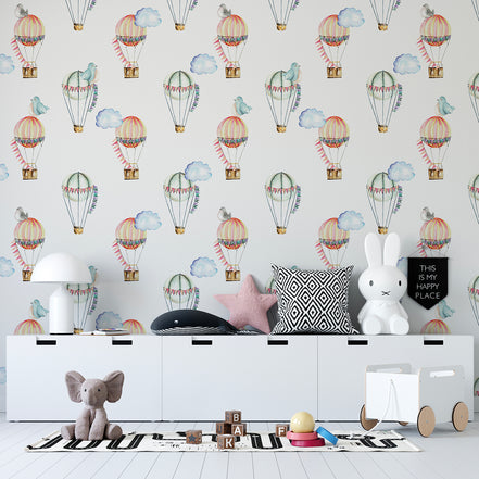 Papel Mural y Vinilico Autoadhesivo para muros de la marca The Wall, diseño de tendencia Air Balloon