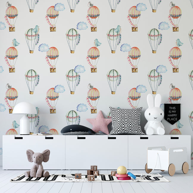 Papel Mural y Vinilico Autoadhesivo para muros de la marca The Wall, diseño de tendencia Air Balloon