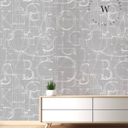 Papel Mural y Vinilico Autoadhesivo para muros de la marca The Wall, diseño de tendencia Alfabet