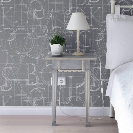 Papel Mural y Vinilico Autoadhesivo para muros de la marca The Wall, diseño de tendencia Alfabet